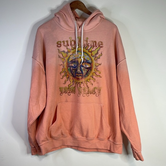 Sublime Hoodie S/M Orange Dye 40 Oz to Freedom Smiley Sweatshirt Oversized - Picture 1 of 8